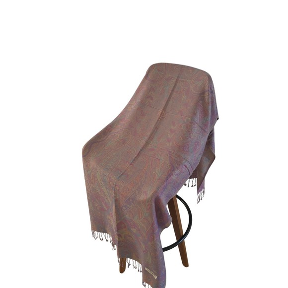 Paisley Scarf Shawl Wrap Double Sided Pattern Purple Fashion Accessory - Picture 1 of 4